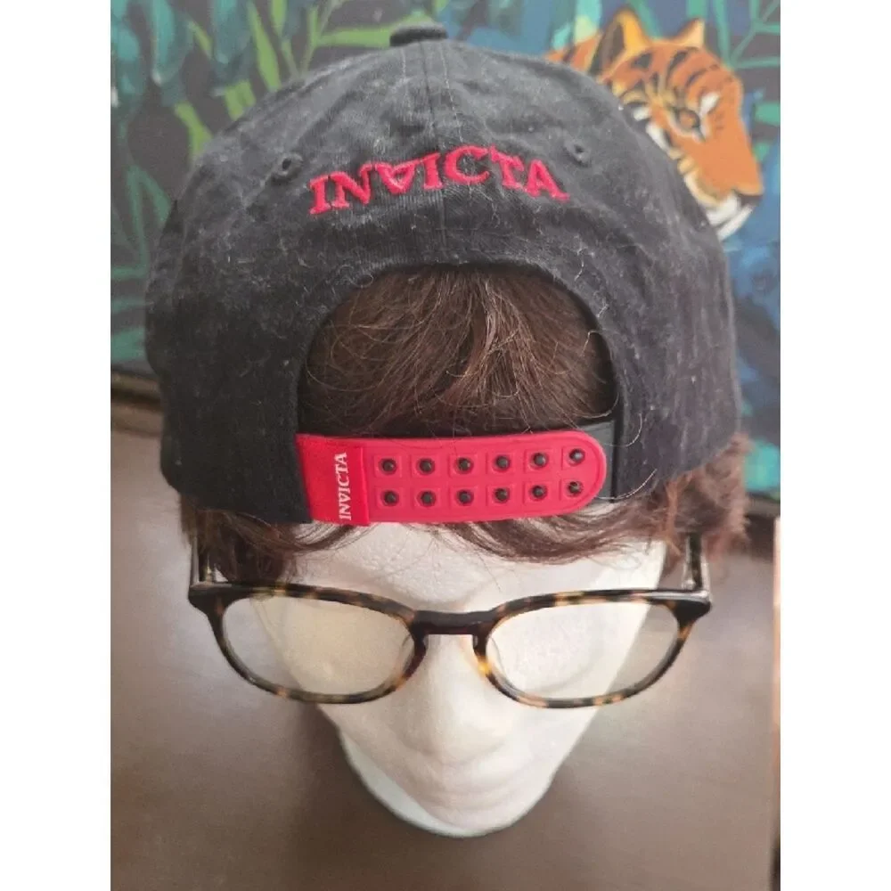 Invicta Black Cap with Red Logo and Trim